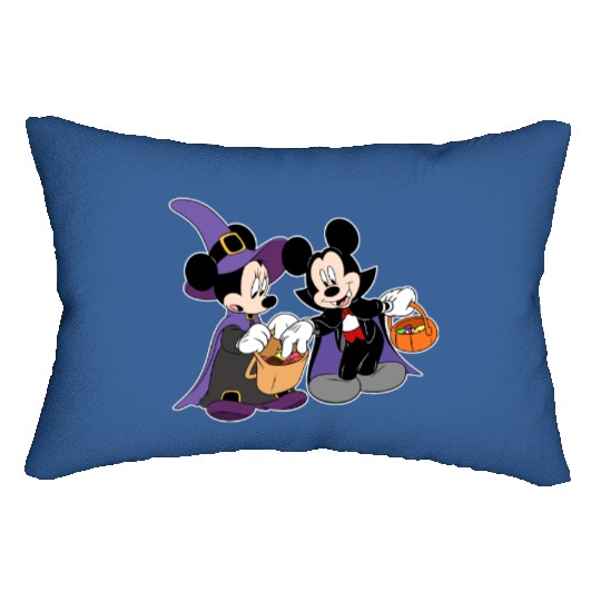 Mickey Dracula And Minnie Witch Lumbar Pillows, Halloween Lumbar Pillows, Disney Lumbar Pillows, Spooky Lumbar Pillows