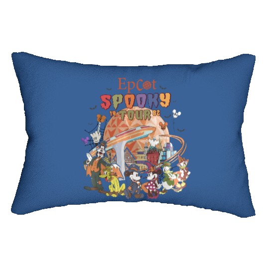 Vintage Epcot Spooky Tour 1928 Unisex Lumbar Pillows, Disney Epcot Halloween Lumbar Pillows