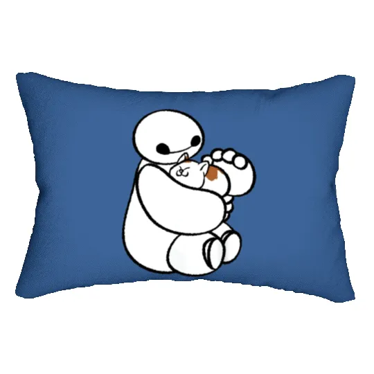 Lovely Baymax With Cat Lumbar Pillows, Baymax With Cat Disney Lumbar Pillows, Baymax Lumbar Pillows, Big Hero 6 Lumbar Pillows, Disney Gift