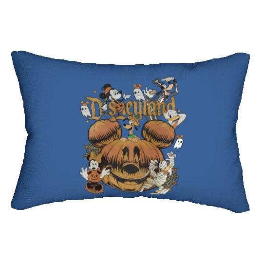 Retro Disneyland Halloween 2 Side Lumbar Pillows, Disneyworld Halloween Lumbar Pillows
