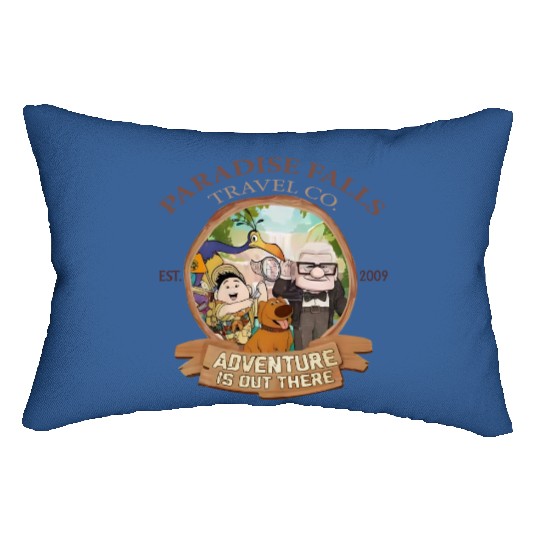 Disney Up Paradise Falls Est 2009 Travel Co. Lumbar Pillows, Adventure is out there Disney Up Lumbar Pillows