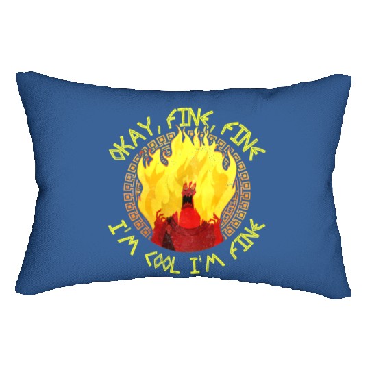 Disney Hercules Villains Hades Meme Okay Fine I'm Cool Retro Lumbar Pillows