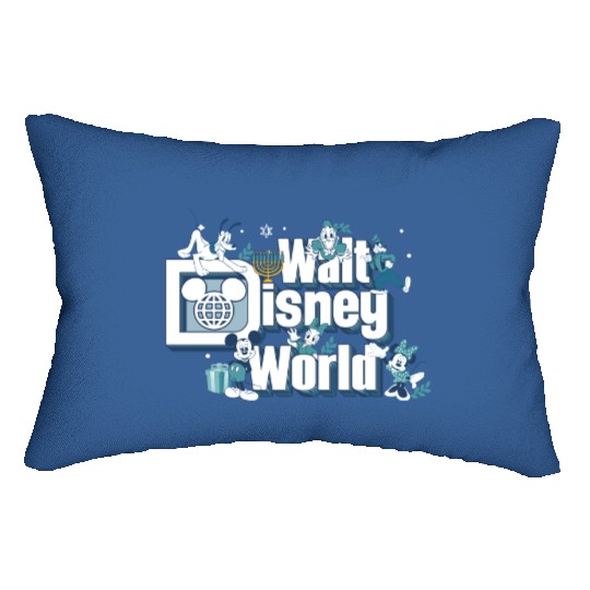 Mickey Friends Happy Hanukkah Lumbar Pillows, Disney Dreidel Menorah Lumbar Pillows