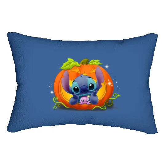 Womens Disney Halloween Stitch and Boogoo Pumpki Lumbar Pillows