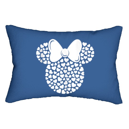 Disney Minnie Mouse Icon Filled with White Heart Lumbar Pillows