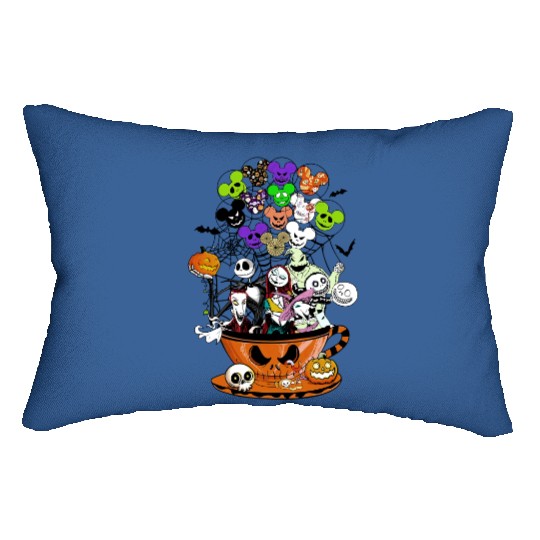 Halloween The Nightmare Before Christmas Teacup  Color Lumbar Pillows, Disney Balloons Halloween