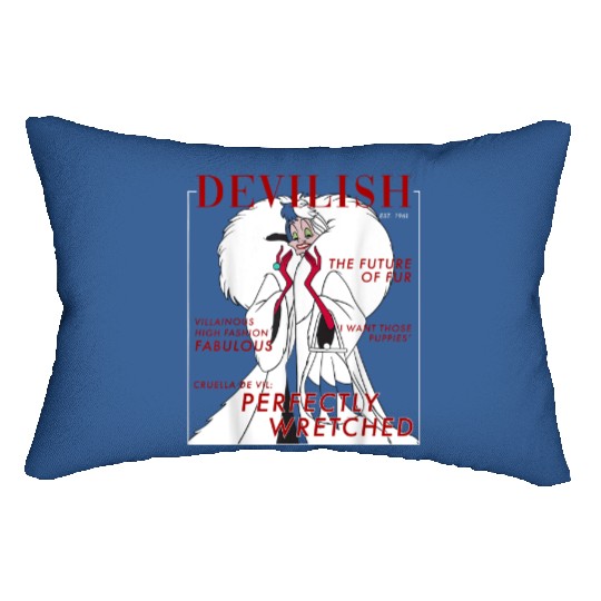 Disney Villains Halloween Cruella Magazine Cover Lumbar Pillows