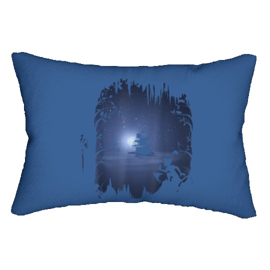 Discover Disney Peter Pan Moonlit Pirate Ship Silhouette Lumbar Pillows