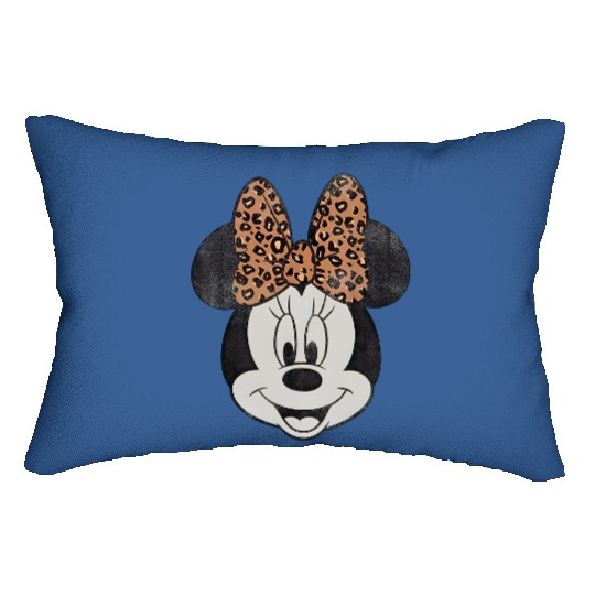 Disney Minnie Distressed Vintage Leopard Bow Portrait Lumbar Pillows, Minnie Mouse Lumbar Pillows