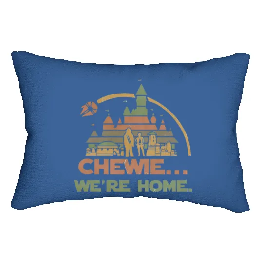 Discover Vintage Chewie We're Home Chewbacca Disney Castle Lumbar Pillows