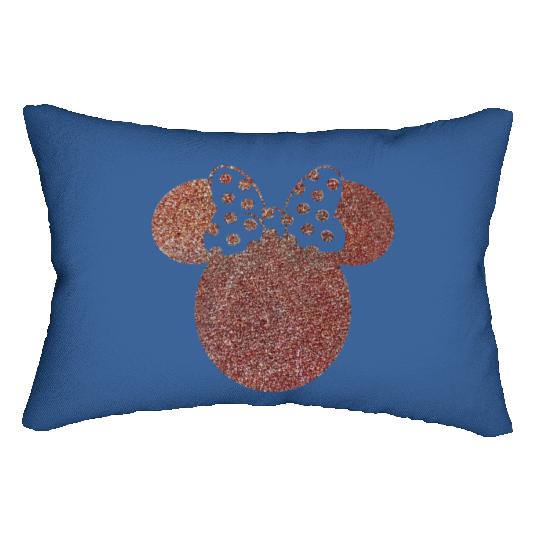 Disney Lumbar Pillows, Minnie Ear Lumbar Pillows, Glitter Rose Gold Minnie Lumbar Pillows