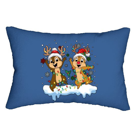 Disney Chip And Dale Christmas Lumbar Pillows, Cute Christmas Couples Lumbar Pillows