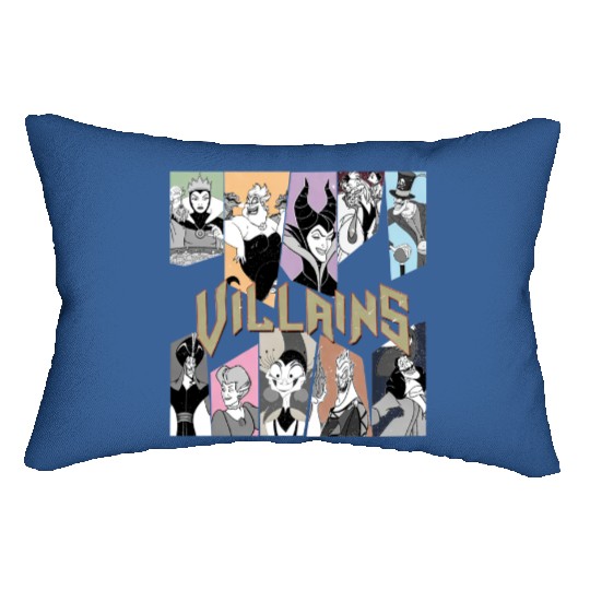 Retro Disney Villains Characters Lumbar Pillows, Maleficent Ursula Evil Queen Hades Lumbar Pillows, Disney Villains Group