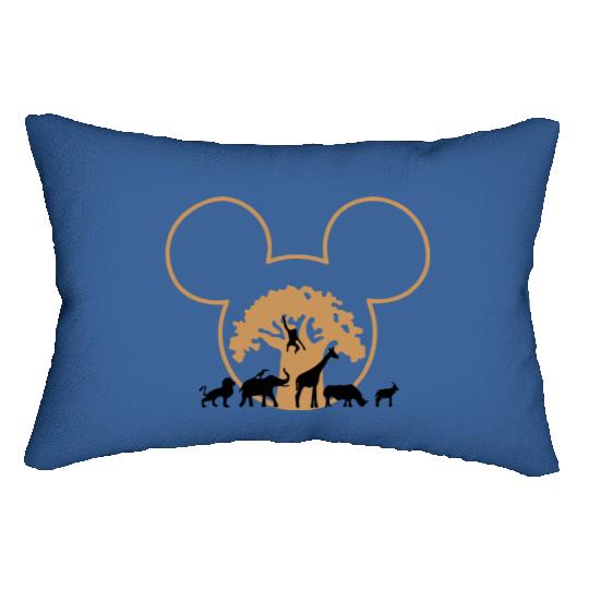 Disney Animal Kingdom Mickey Ears Lumbar Pillows, Retro Mickey Safari Lumbar Pillows, Mickey and Friends Lumbar Pillows, Disney Family Trip 2023 Lumbar Pillows