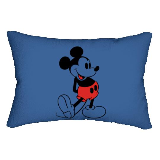70s Mickey Mouse Black Grey Ringer Lumbar Pillows Vintage 1970s Made in USA 50/50 Unofficial Disney Cartoon Character Lumbar Pillows Streetwear Sportswear