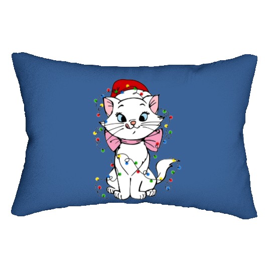 Disney Marie Aristocats Cat Santa Christmas Lights Lumbar Pillows