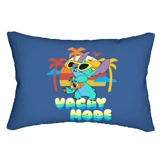 Disney Stitch Island Vacay Mode Retro Distressed Lumbar Pillows, Disney Trip Lumbar Pillows, Disney World Lumbar Pillows
