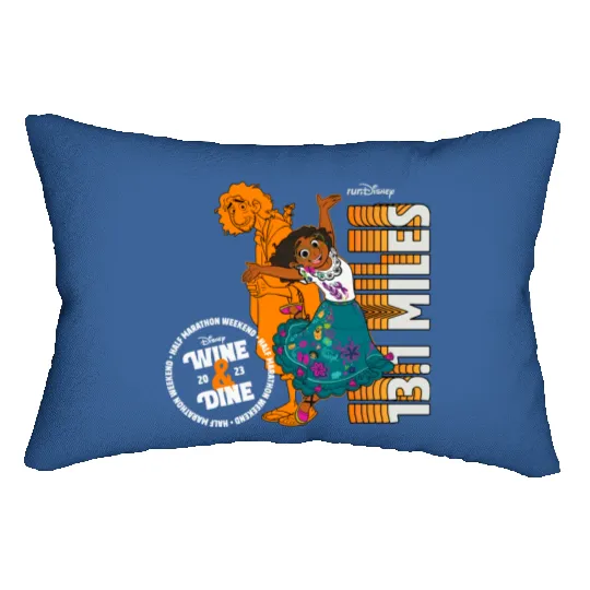 runDisney Mirabel Madrigal Encanto W.ine & Dine Halft Marathon 13.1 Miles Lumbar Pillows, Disney Marathon Weekend 2023 Lumbar Pillows
