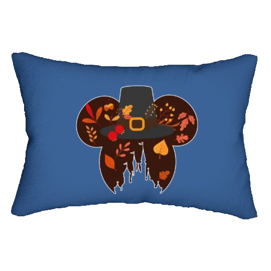 Mickey Fall Lumbar Pillows, Disney Thanksgiving Lumbar Pillows, Disney Head Lumbar Pillows