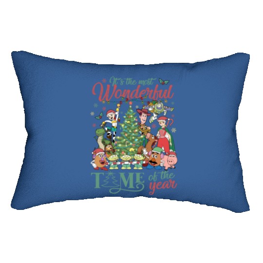 Toy Story Christmas Lumbar Pillows, It's the most wonderful time of the year Christmas Lumbar Pillows, WDW Disneyland Christmas party