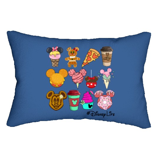 Disney life Lumbar Pillows, Disney Snacks Lumbar Pillows, Family Disney Trip Lumbar Pillows, Funny Disney Snack Lumbar Pillows