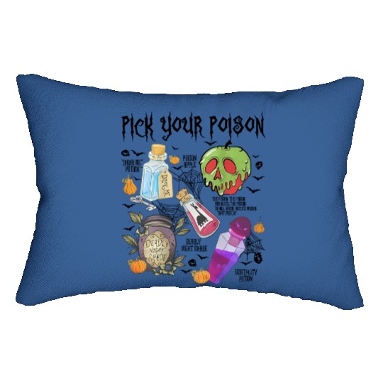 Vintage Pick Your Poison Disney Halloween Lumbar Pillows, Disneyland Villain Halloween Lumbar Pillows, Disney Villains Lumbar Pillows, Disneyworld Lumbar Pillows