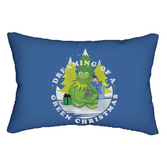Disney Christmas The Muppets Kermit Dreaming Of Green Retro Lumbar Pillows