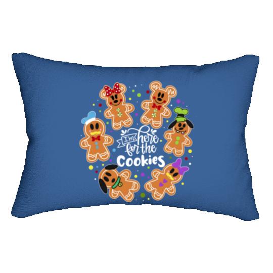 I'm here for the cookies Lumbar Pillows, Disney Gingerbread Christmas Lumbar Pillows