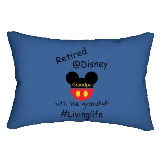 Retired Lumbar Pillows,  gift for Grandpa , gift for dad retirement, Disney dad, Fathers Day Lumbar Pillows