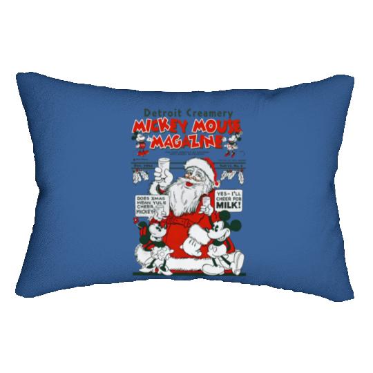 Vintage Disney Christmas Mickey Mouse Magazine Lumbar Pillows
