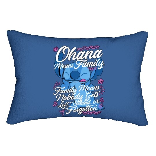Stitch Day Ohana Means Family Lumbar Pillows, Disney Stitch Lumbar Pillows, Disneyland Lumbar Pillows