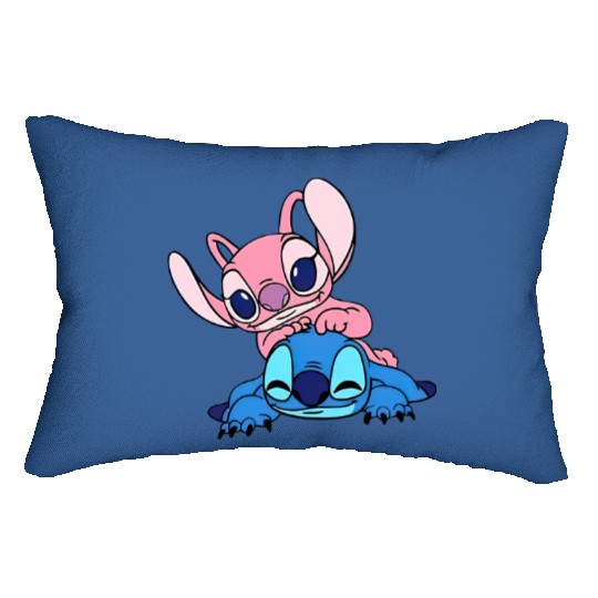 Stitch Disney Lumbar Pillows, Stitch and Angel Lumbar Pillows, Disneyland Lumbar Pillows