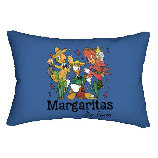 The Three Caballeros Lumbar Pillows, Retro Disney Margarita Lumbar Pillows, Margaritas Por Favor, Disney Lumbar Pillows, Margaritas Epcot Lumbar Pillows