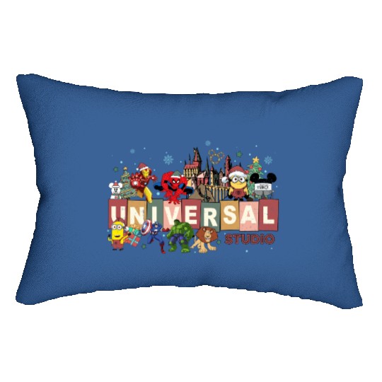 Universal Studios Christmas Lumbar Pillows, Disneyland Christmas Lumbar Pillows