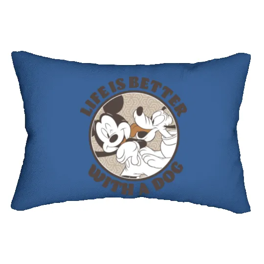 Disney Mickey And Friends Life Is Better With A Dog Lumbar Pillows
