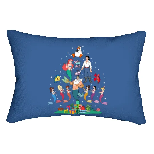 Disney The Little Mermaid Christmas Tree and Lights Lumbar Pillows