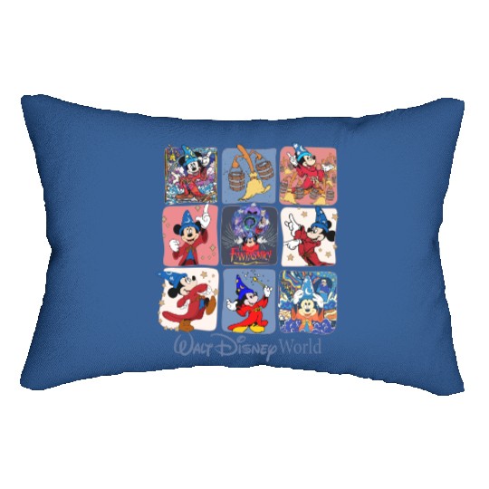 Disney Fantasia Sorcerer Mickey Lumbar Pillows, Disney Trip Family Lumbar Pillows, Mickey Magical Lumbar Pillows