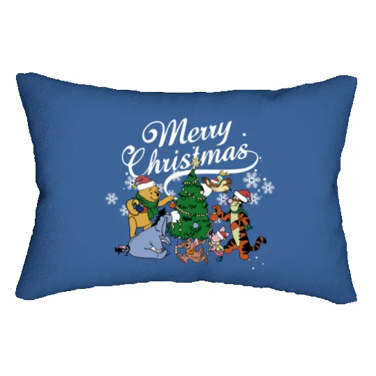 Winnie the Pooh Christmas Lumbar Pillows, Disney Christmas Lumbar Pillows