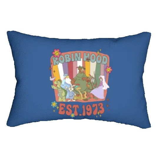 Vintage 90s Robin Hood Lumbar Pillows, Disney Robin Hood 1973