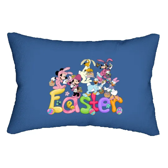 Retro Disney Easter Lumbar Pillows Mickey Easter Lumbar Pillows Disney Bunny Lumbar Pillows