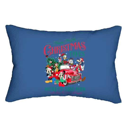 Mickey's Tree Farm Lumbar Pillows, Disney Farm Fresh Lumbar Pillows, Disney Christmas Lumbar Pillows