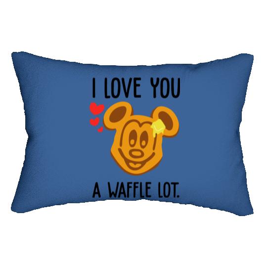 I Love You a Waffle Lot Mickey Waffle Disney Lumbar Pillows, Disney Food Lumbar Pillows