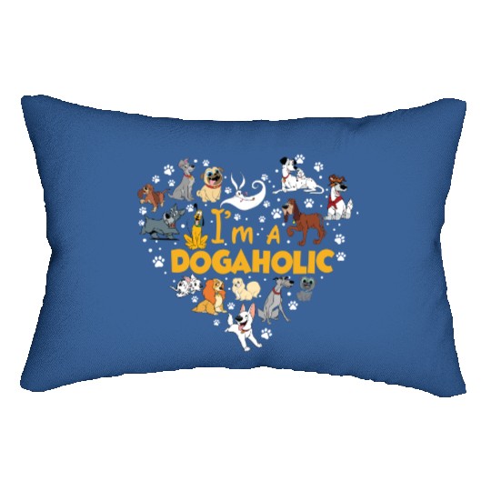 Disney Dogaholic Lumbar Pillows,  Disney 101 Dalmatians Dogs, Tramp Lumbar Pillows Lady Dog Mom Who Loves Disney Pluto Dog