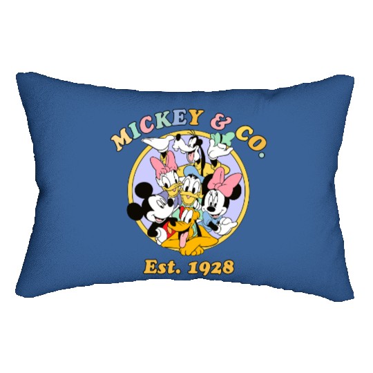 Retro Mickey And Co Disney Est 1928 Lumbar Pillows, Disney Trip, Disneyland Lumbar Pillows