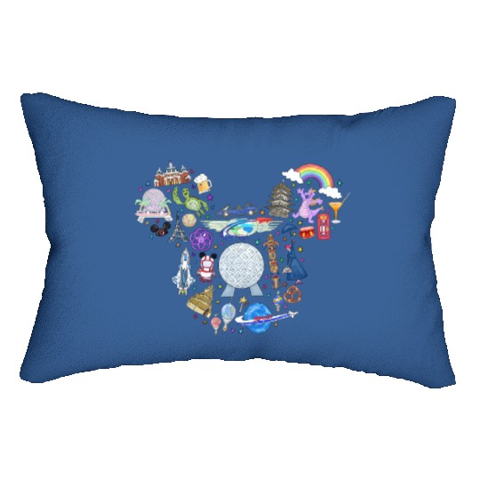 Disney Epcot Lumbar Pillows, World Traveler Lumbar Pillows, Disney Family Matching Lumbar Pillows