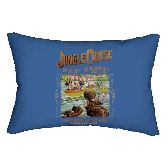 Disney Lumbar Pillows, Vintage Disney Jungle Cruise Ride Lumbar Pillows