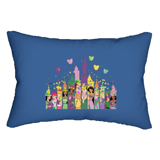 Disney castle Mardi Gras Lumbar Pillows, Disney Princess Mardi Gras Lumbar Pillows