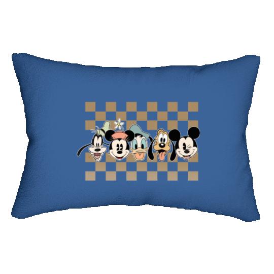 Retro Mickey Checkered Lumbar Pillows, Disney Family Trip Lumbar Pillows, Magic Kingdom Lumbar Pillows, Disney Checkered Lumbar Pillows, Disney Family Trip Lumbar Pillows