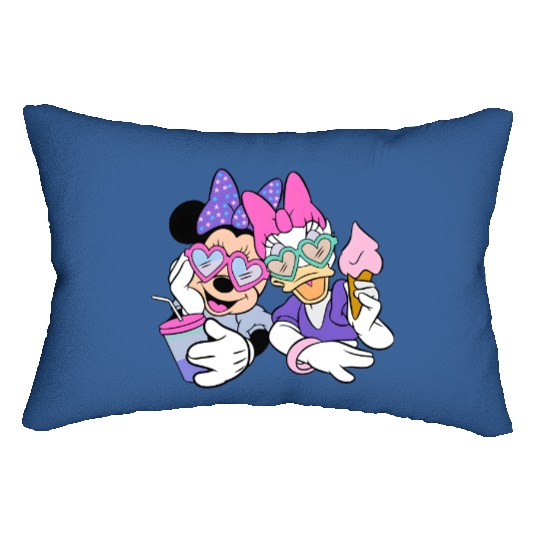 Retro Minnie and Daisy Face, Best Friends Minnie and Daisy Lumbar Pillows, Disney Tie Dye Lumbar Pillows, Minnie and Daisy Lumbar Pillows