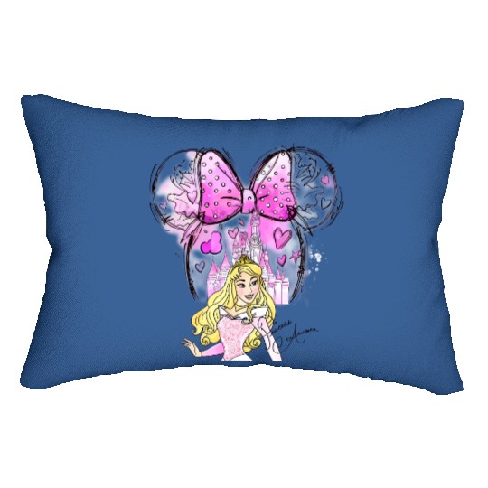 Aurora Princess Lumbar Pillows, Disney Princess Lumbar Pillows, Watercolor Disney Princess Lumbar Pillows